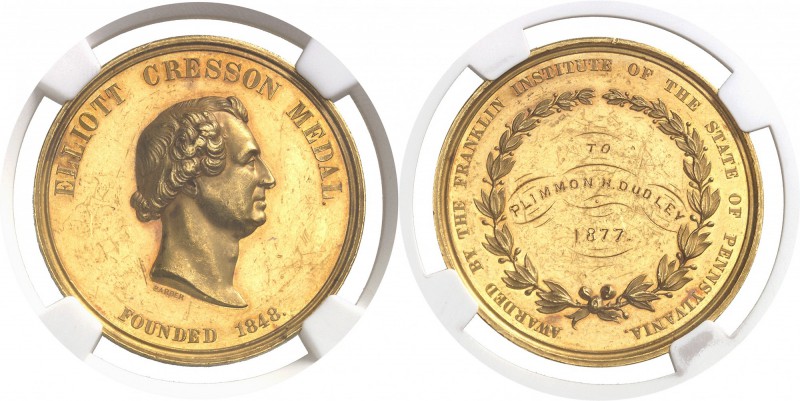 USA République fédérale (1789 à nos jours) Médaille en or - 1877 - W. Barber. Pr...