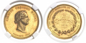 USA République fédérale (1789 à nos jours) Médaille en or - 1877 - W. Barber. Prix Eliott Cresson décerné à Plimmon H. Dudley en 1877 par le Franklin ...