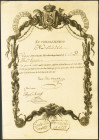 100 Pesos de a 128 Cuartos. 1 de Enero de 1824. Sin serie y con numeración. (no catalogado). Rarísimo vale real, en el interior firmado. SC-.