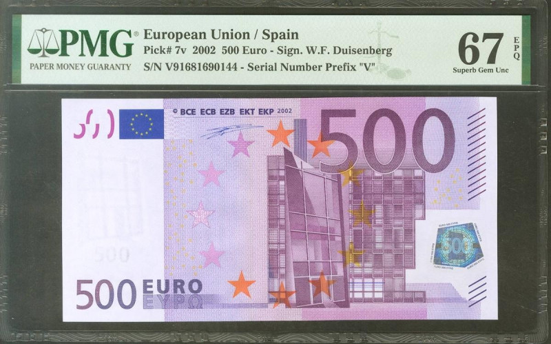 500 Euros. 1 de Enero de 2002. Firma Duisenberg. Serie V (España). (Edifil 2017:...