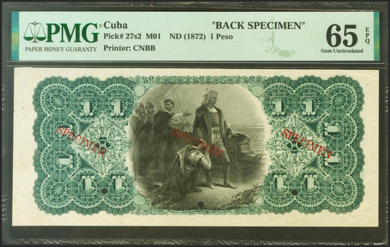 CUBA. 1 Peso. 15 de Junio de 1872. Prueba de reverso. (Edifil 2021: 54, Pick: 27...