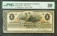CUBA. 1 Peso. 31 de Mayo de 1879. Serie D. (Edifil 2017: 54, Echenagusía: 28d, Pick: 27d). Mínimamente reparado. MBC+. Encapsulado PMG30.