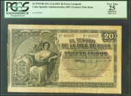 BANCO ESPAÑOL DE LA ISLA DE CUBA. 20 Pesos. 12 de Agosto de 1891. Sin serie y sin firmas como los ejemplares conocidos de esta emisión. (Edifil 2021: ...
