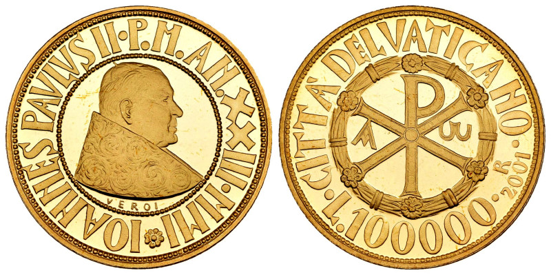 Vatican. Joannes Paulus II. 100.000 lire. 2001. R. (Km-391). (Fried-436). Au. 15...