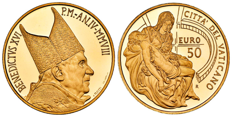 Vatican. Benedictus XVI. 50 euro. 2008. R. (Km-409). (Fried-451). Au. 15,00 g. I...
