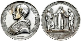 Vatican. Leo XIII (1878-1903). Medal. 1880. (Bartolotti 880). (Rinaldi 74). Ag. 37,95 g. Vatican. 1880. Leo XIII (1878-1903). To Leo XIII, ratificatio...