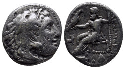 MACEDONIAN KINGDOM. Alexander III the Great (336-323 BC). AR drachm (16mm, 4.1 g). Early posthumous issue of Abydus (?), ca. 310-301 BC. Head of Herac...