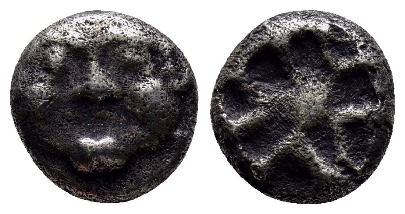 Mysia, Parion AR Drachm. (12mm, 3.1 g) 5th century BC. Facing gorgoneion, with m...