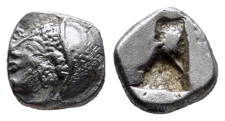 IONIA, Phokaia. Circa 521-478 BC. AR diobol (10mm, 1.5 g). Phokaic standard. Fem...