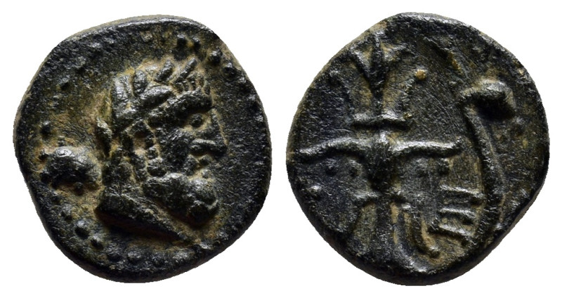 PISIDIA. Selge. Ae (13mm, 2.6 g) (2nd-1st centuries BC). Obv: Head of Herakles r...
