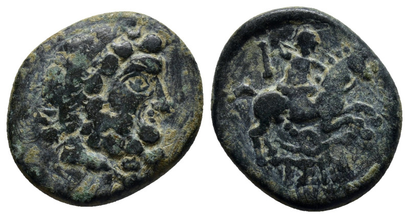 Pisidia. Isinda circa 200-0 BC. Bronze Æ (19mm, 5.2 g). Diademed head of Zeus ri...