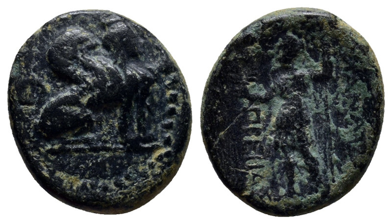 PAMPHYLIA. Perge. Ae (17mm, 3.8 g) (Circa 260-230 BC). Obv: Sphinx seated right....