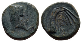 LYDIA. Phaselis. Ae (15mm, 4.5 g) (Circa 250-221/0 BC). Obv: Prow of galley right. Rev: ΦΑΣΗ. Stern of galley right.
