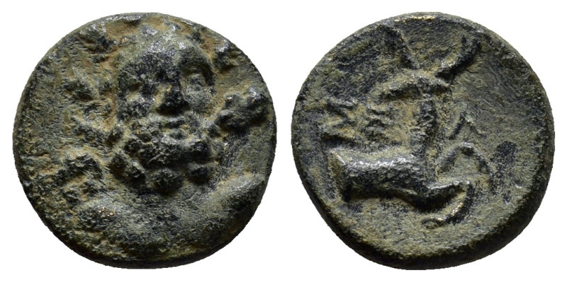 Pisidia, Selge Æ (13mm, 2.3 g). 2nd-1st century BC. Bearded head of Herakles thr...
