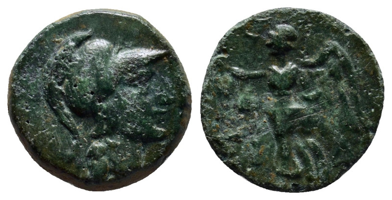 PAMPHYLIA, Side. Circa 1st Century BC. Æ (16mm, 3.3 g). Head of Athena right, we...