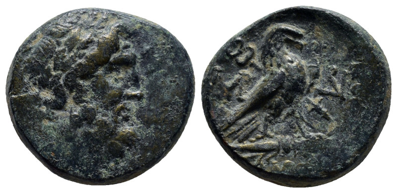 PHRYGIA, Amorion. 2nd-1st centuries BC. Æ (19mm, 9.5 g). Laureate head of Zeus r...