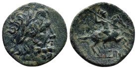 PISIDIA. Isinda. Ae (19mm, 3.5 g) (2nd-1st centuries BC). Obv: Laureate head of Zeus right. Rev: ΙΣΙΝ. Warrior on prancing horse right, weilding spear...