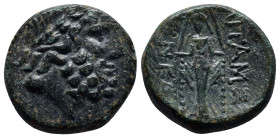 PHRYGIA. Apameia . Circa 133-48 BC. Æ (20mm, 8.6 g). Laureate head of Zeus right / APAME, cult statue of Artemis Anaïtis facing;
