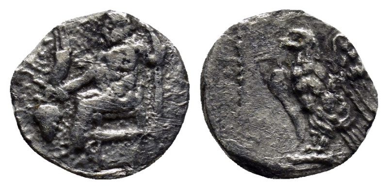 Cilicia. Uncertain mint circa 400-300 BC. Obol AR (10mm, 0.7 g) Baaltars seated ...
