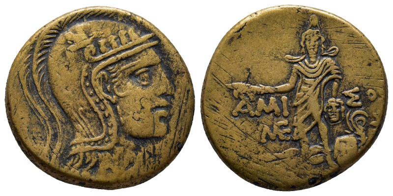 Pontus, Amisos. Bronze, circa 109-89 BC. Æ (27mm, 18.8 g). Head of Athena Parthe...