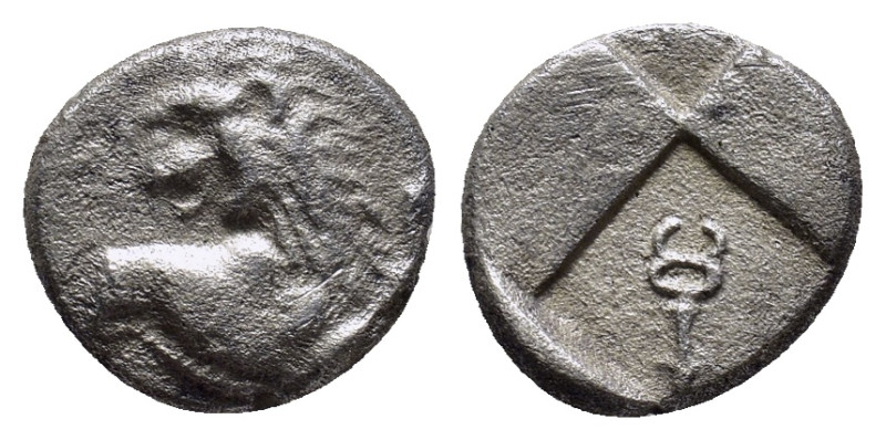 THRACE. Chersonesus. Ca. 400-350 BC. AR hemidrachm (12mm, 2.1 g). Forepart of li...