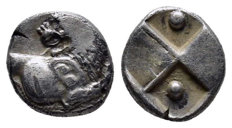 Thrace, Chersonesos, c. 386-338 BC. AR Hemidrachm (12mm, 2.2 g). Forepart of lio...
