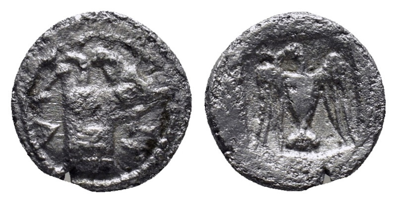 Kings of Thrace. Sparadokos (c. 464-444 BC). AR Diobol (11mm, 1.1 g). Forepart o...
