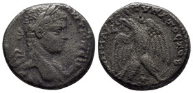 SYRIA, Seleucis and Pieria. Laodiceia ad Mare. Caracalla. AD 198-217. AR Tetradrachm (23mm, 13.0 g). Struck AD 209-211. Laureate head right / Eagle st...