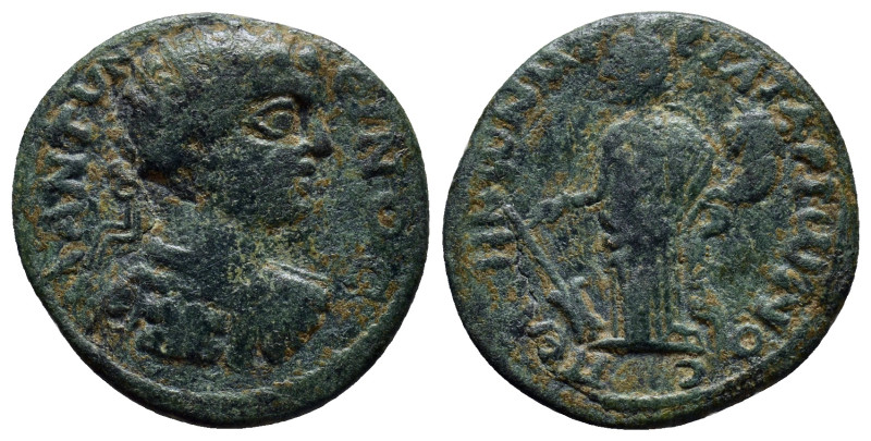 Lydia, Sala(?). Caracalla (198-217). Æ (22mm, 5.0 g). ANTΩNEINOC, Radiate, drape...
