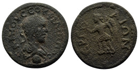 PAMPHYLIA. Perge. Philip II (247-249). Ae. (22mm, 6.5 g) Obv: AV K M IOV CEOV ΦIΛIΠΠOC CE. Laureate, draped and cuirassed bust right; below, globe. Re...