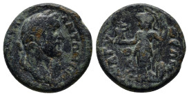 Pamphylia. Magydos. Antoninus Pius AD 138-161. Bronze Æ (18mm, 4.8 g) ΑVΤο ΚΑΙϹΑΡ ΑΝΤΩΝƐΙΝοc ϹƐ; laureate head of Antoninus Pius, r. / ΙΘ ΜΑΓVΔƐΩΝ; At...