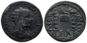 PISIDIA. Antioch. Philip I the Arab (244-249). Ae. (26mm, 12.1 g) Obv: IMP M IVL PHILIPPVS AVG. Radiate, draped and cuirassed bust right. Rev: CAES AN...
