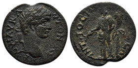 Pisidia, Antiochia. Caracalla, 198-217 AD. AE. (22mm, 5.4 g) Obv: IMP C M AVR ANTONI AV. Laureate head of Caracalla, right. Rev: ANTIOCH GENI COL CAE....