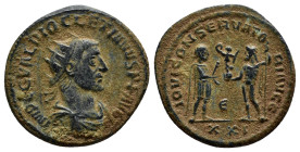 Diocletian AD 284-305. Antioch Antoninianus (20mm, 4.0 g). IMP C C VAL DIOCLETIANVS P F AVG; radiate, draped and cuirassed bust right / IOVI CONSERVAT...