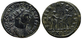 DIOCLETIAN (284-305). Antoninianus. (23mm, 4.0 g) Siscia. Obv: IMP C C VAL DIOCLETIANVS AVG. Radiate and cuirassed bust right. Rev: CONSERVATOR AVGG /...