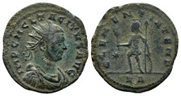 TACITUS (275-276). Antoninianus (23mm, 4.3 g) (276). Tripolis. Obv: IMP C M CL TACITVS AVG. Radiate, draped, and cuirassed bust right. Rev: CLEMENTIA ...