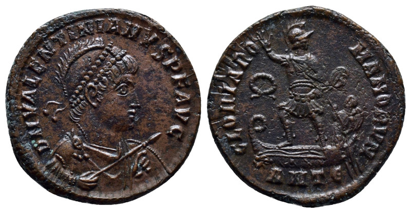 Valentinian II AD 375-392. Struck AD 378-383. Antioch Follis Æ (22mm, 5.3 g). D ...