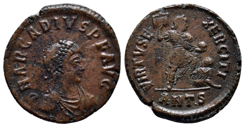 Arcadius. A.D. 383-408. AE majorina (22mm, 5.6 g). Antioch mint, struck A.D. 387...