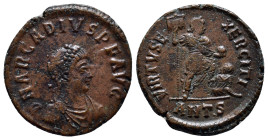 Arcadius. A.D. 383-408. AE majorina (22mm, 5.6 g). Antioch mint, struck A.D. 387-392. D N ARCADIVS P F AVG, diademed, draped and cuirassed bust of Arc...