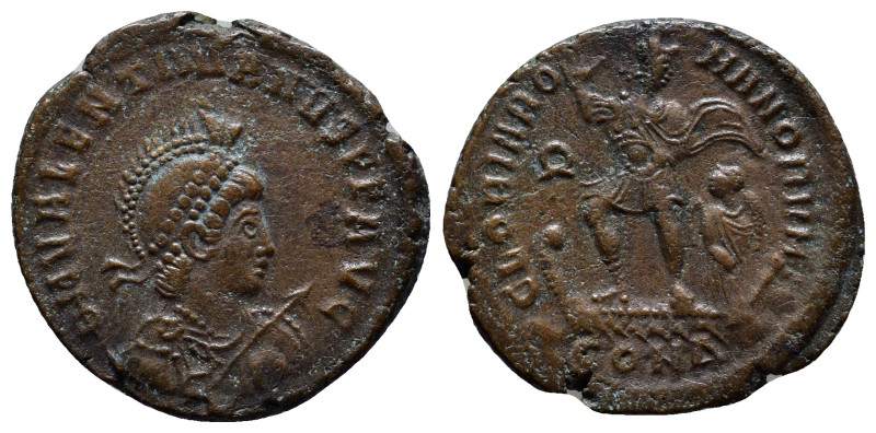 Valentinianus II (375-392) - AE (23mm, 5.9 g) Constantinople AD 375-378 Helmeted...