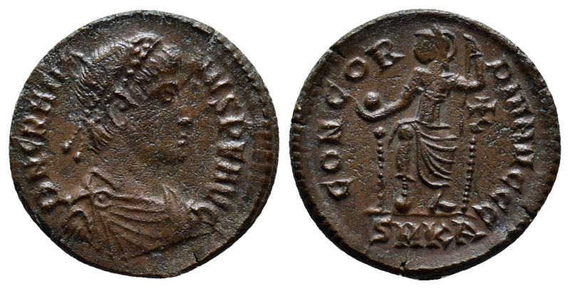 Gratian. AD 367-383. Æ (18mm, 3.2 g). Cyzicus mint, 1st officina. Pearl-diademed...