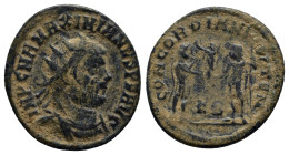 Maximianus (285-310) - BI Antoninianus (20mm, 2.9 g) Cyzicus AD 295-99- IMP C M A MAXIMIANVS P F AVG, radiate, draped an cuirassed bust right / CONCOR...