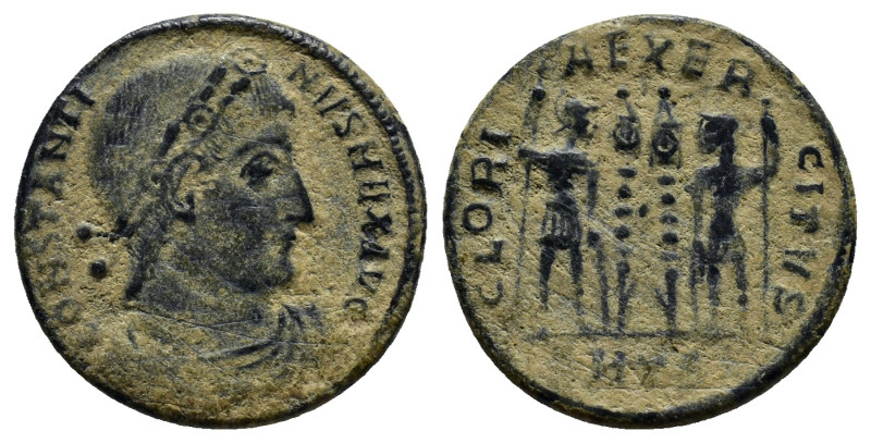 Constantine I Æ Nummus. (18mm, 2.5 g), AD 330-335. CONSTANTINVS MAX AVG, diademe...