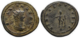 Gallienus Antioch, 263-264 AD. Æ antoninianus, (22mm, 3.0 g). GALLIENVS AVG radiate, cuirassed bust right / VIRTVS AVGVSTI Hercules standing right hol...