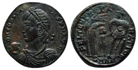 Constans. AD 337-350. Æ Centenionalis (19mm, 5.8 g). Nicomedia mint, 2nd officina. Struck AD 348-350. Pearl-diademed, draped, and cuirassed bust left,...