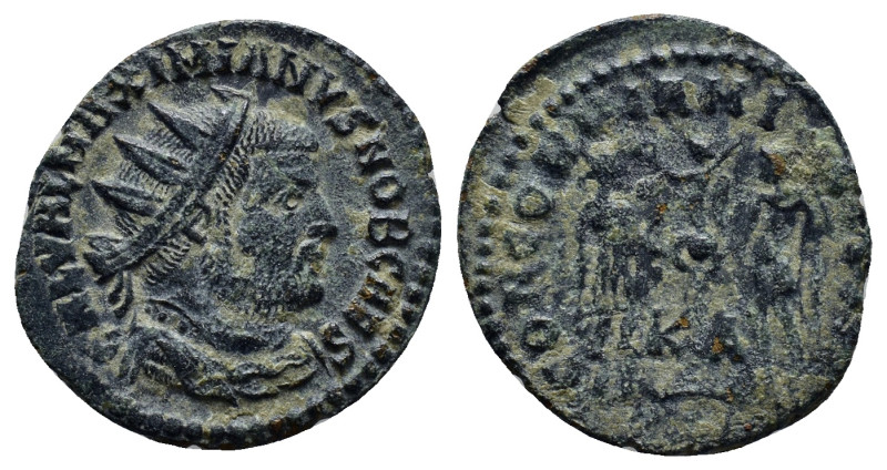 Galerius AE (22mm, 2.7 g) Cyzicus. 295-299 AD. GAL VAL MAXIMIANVS NOB CAES, radi...