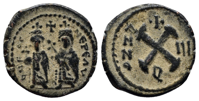 Phocas Æ 10 Nummi. (17mm, 2.7 g) Antioch, dated RY 3 = AD 604/5. O N FOCA NЄ PЄ ...