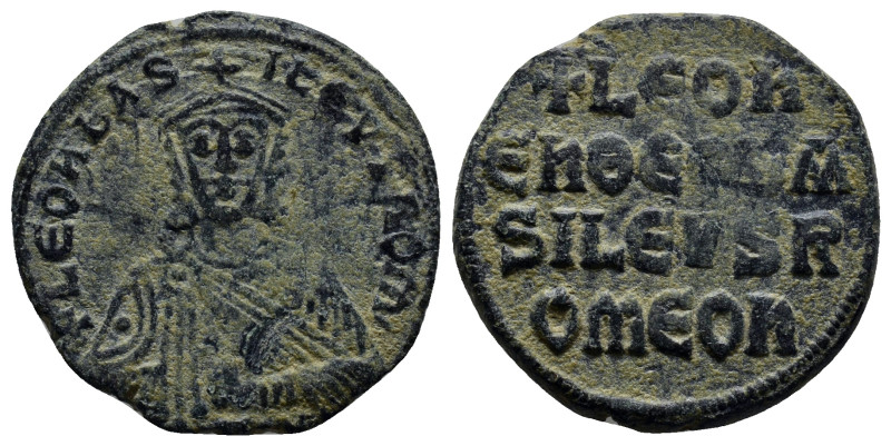 Leo VI the Wise. AD 886-912. Constantinople Follis Æ (26mm, 7.3 g). + LEON bASIL...