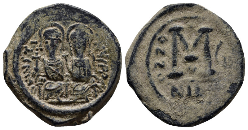 Justin II and Sophia AD 565-578. Dated RY 6=AD 570/1. Nikomedia Follis Æ (28mm, ...