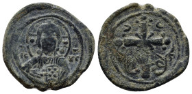 ANONYMOUS FOLLIS. Class I. Attributed to Nicephorus III Botaniates (1078-1081 AD). AE, Follis. (25mm, 8.3 g) Obv: IC - XC. Facing bust of Christ Panto...